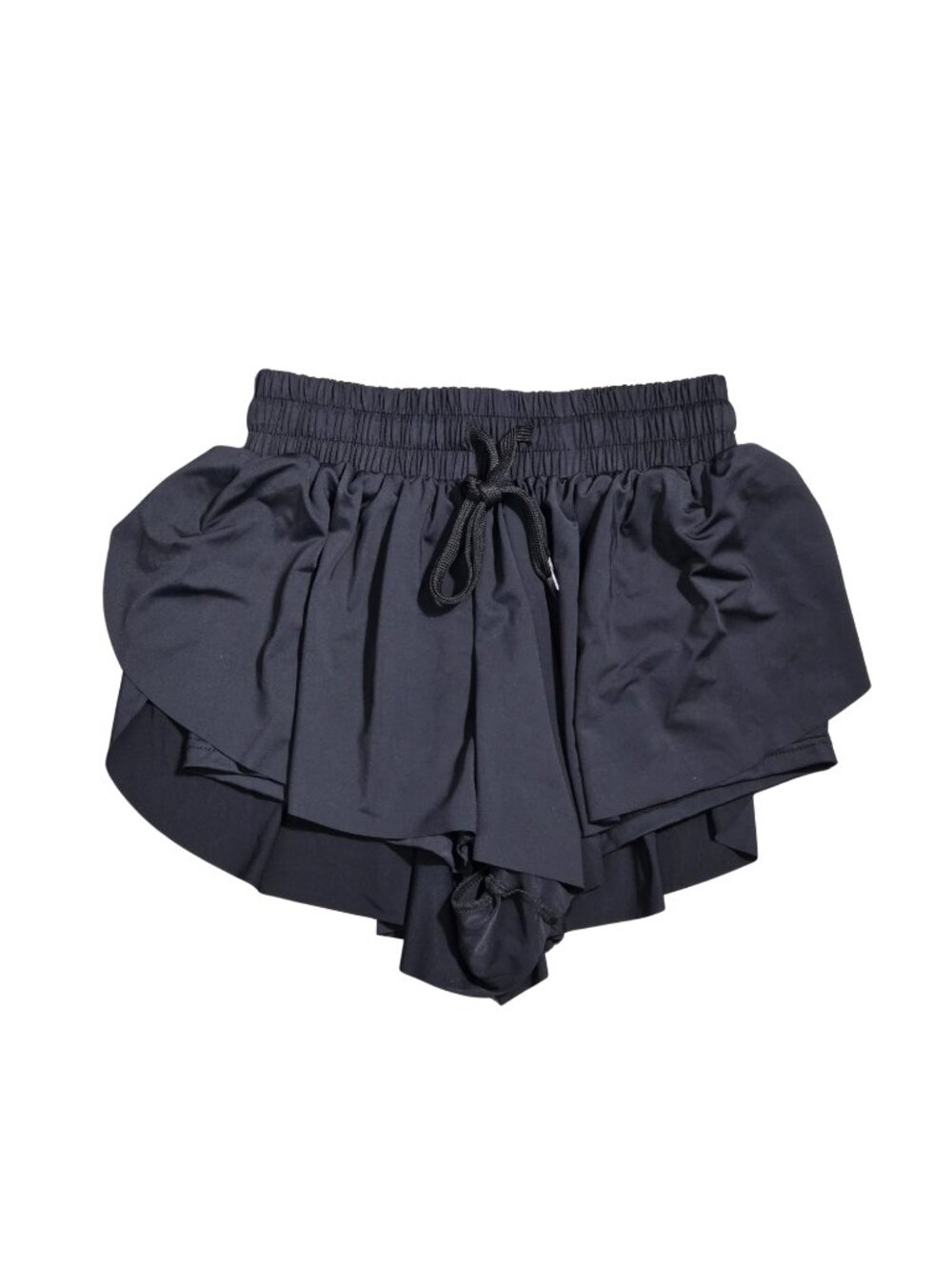 NWOT | Black Butterfly Ruffle Active Shorts | Flowy Running Skort | Size 4/5